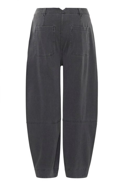 ICHI IHKATE DENIM PA2 Barrel leg trouser Dark grey