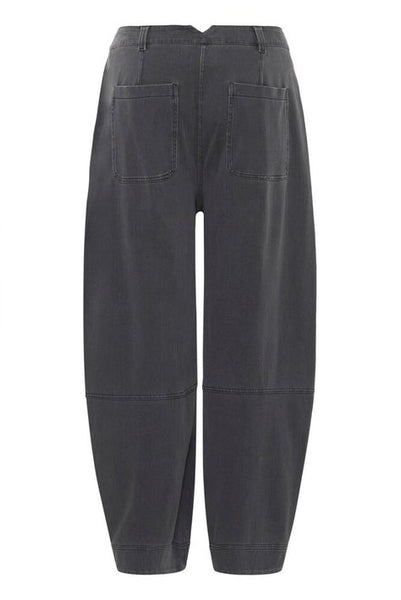 ICHI IHKATE DENIM PA2 Barrel leg trouser Dark grey