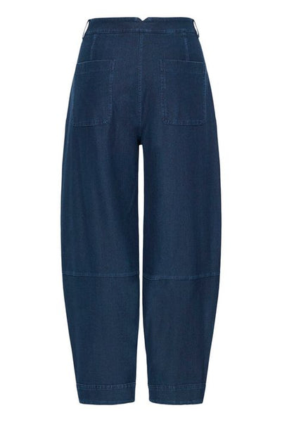 ICHI IHKATE DENIM PA2 Barrel leg trouser Dark blue
