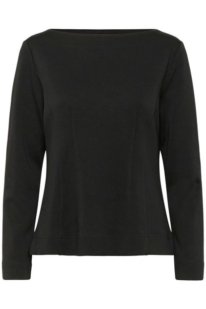 Soaked in Luxury SLMarigold Black Blouse