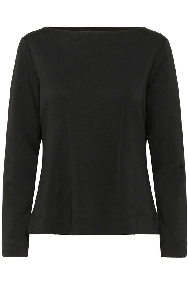 Soaked in Luxury SLMarigold Black Blouse