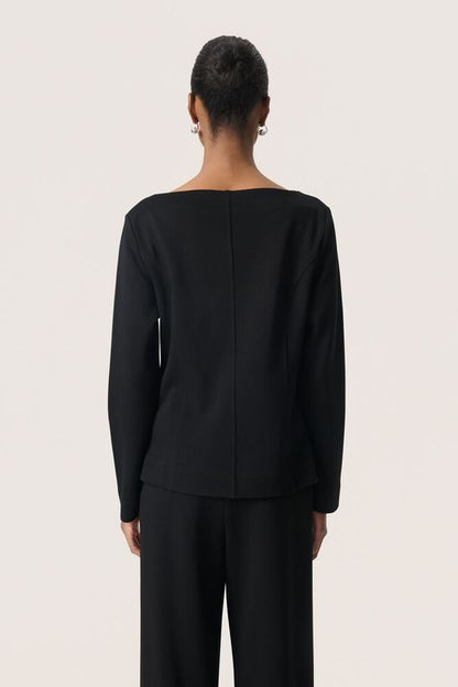 Soaked in Luxury SLMarigold Black Blouse