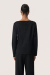 Soaked in Luxury SLMarigold Black Blouse
