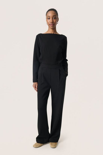 Soaked in Luxury SLMarigold Black Pants