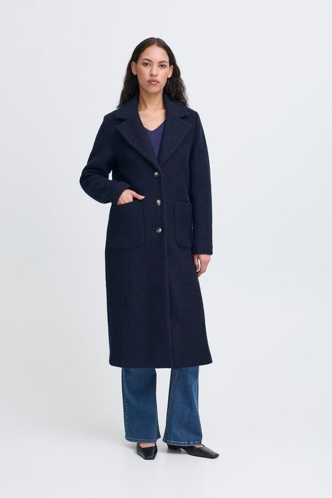 ICHI IHSTIPA COAT Navy