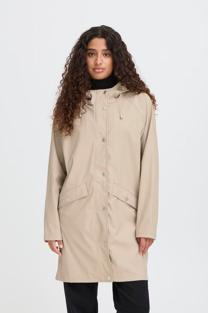 ICHI IHTAZI  HOODED JACKET Nature