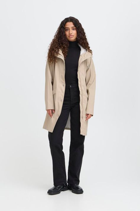 ICHI IHTAZI  HOODED JACKET Nature