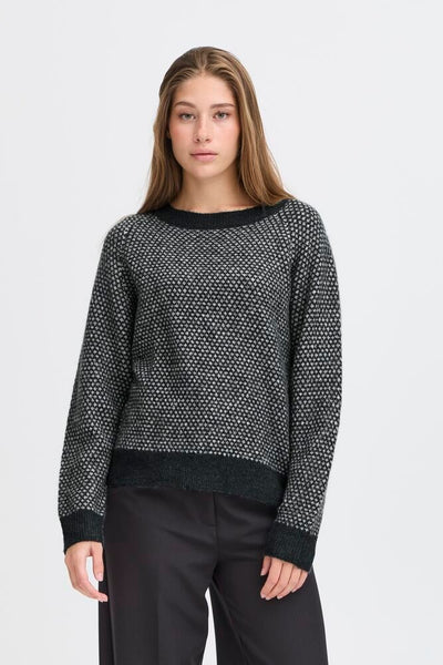 ICHI IHKAMARA LS20  knitted jumper-Total eclipse