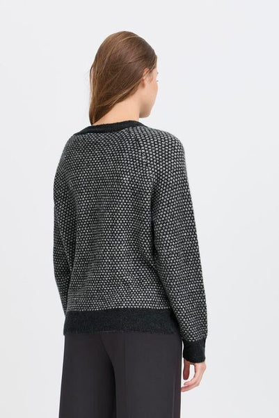 ICHI IHKAMARA LS20  knitted jumper-Total eclipse