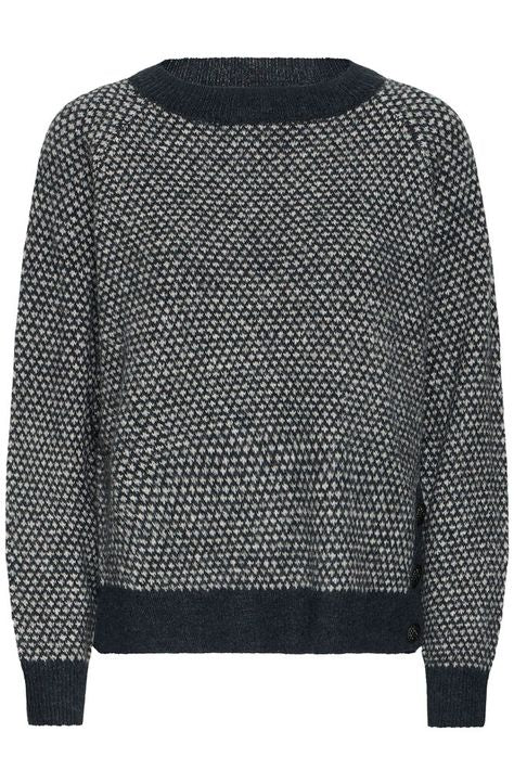 ICHI IHKAMARA LS20  knitted jumper-Total eclipse