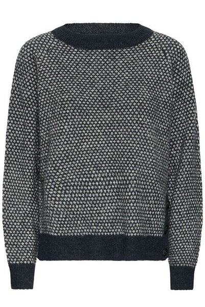 ICHI IHKAMARA LS20  knitted jumper-Total eclipse