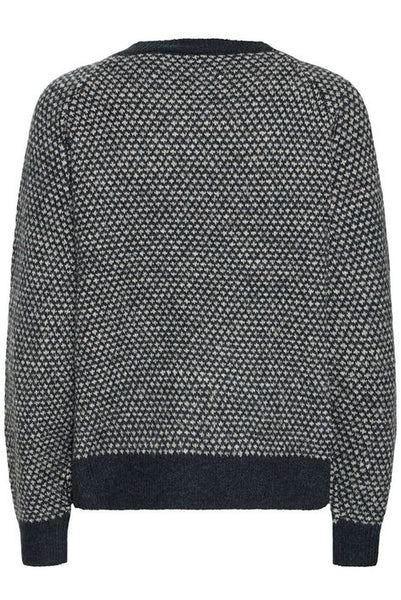 ICHI IHKAMARA LS20  knitted jumper-Total eclipse