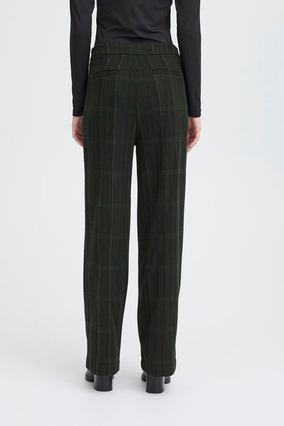 ICHI IHKATE WOOLLEY check trouser