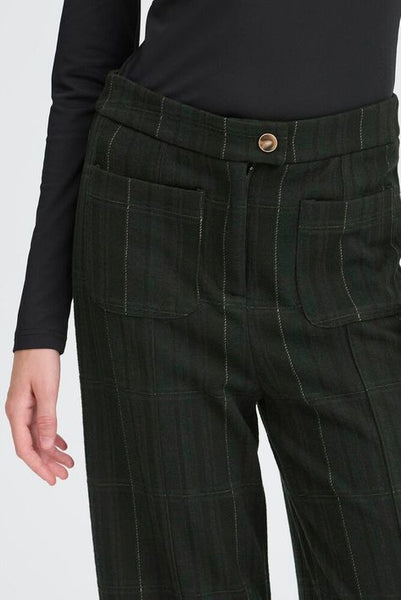 ICHI IHKATE WOOLLEY check trouser