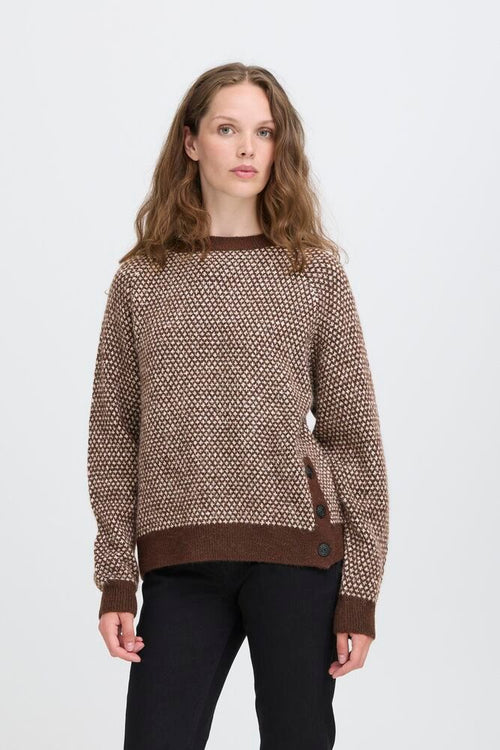 ICHI IHKAMARA LS20  knitted jumper brown