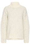 ICHI IHKAMARA LS19  knitted jumper  Cream black spot