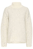 ICHI IHKAMARA LS19  knitted jumper  Cream black spot