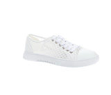Betsy white perforated trainer