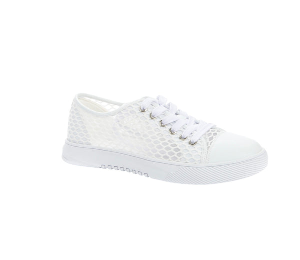 Betsy white perforated trainer