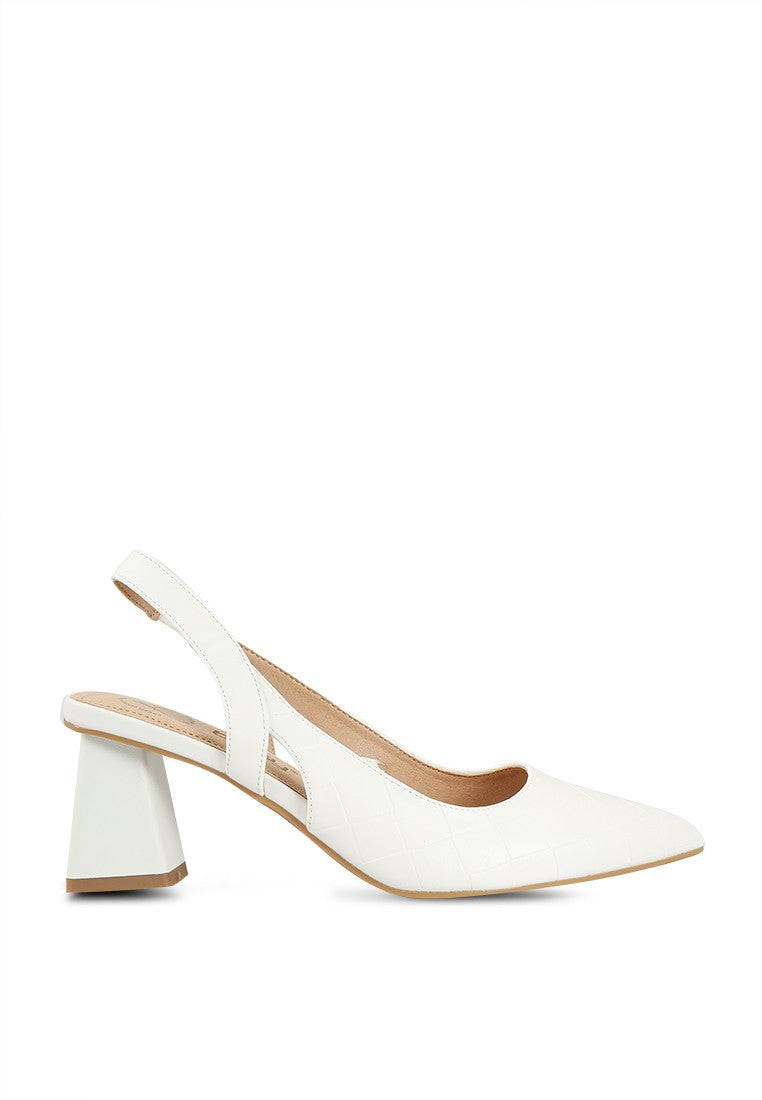 Betsy Pointed Toe Sling Back White