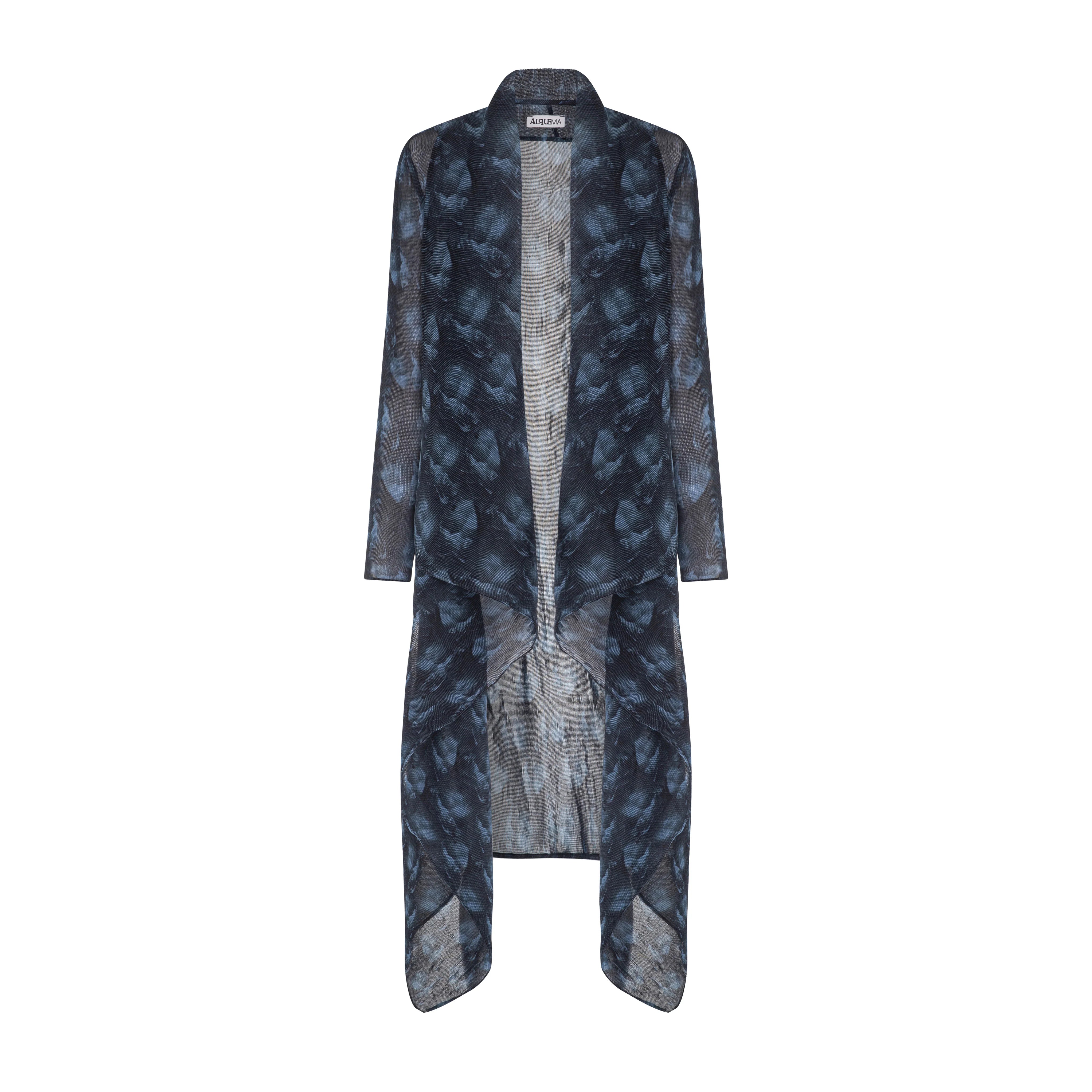 ALQUEMA Long Estrella Dress + Collare Coat Navy Rose