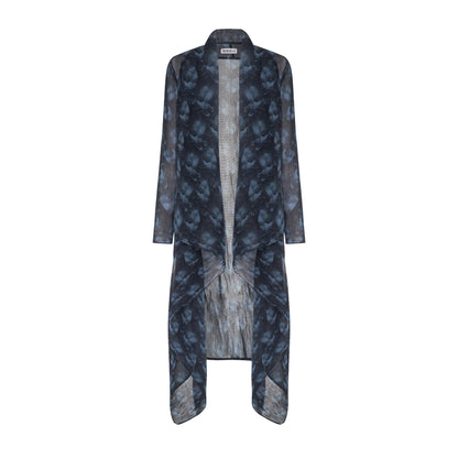 ALQUEMA Long Estrella Dress + Collare Coat Navy Rose