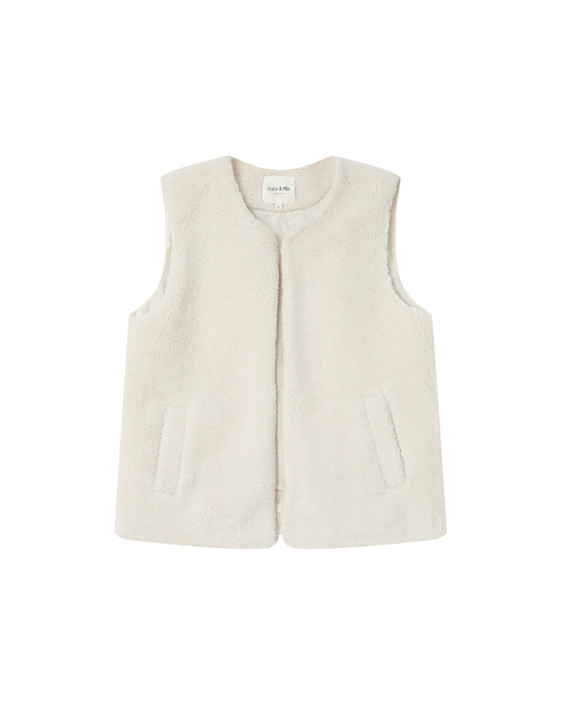 Grace & Mila Sinatra Ecru sleeveless jacket