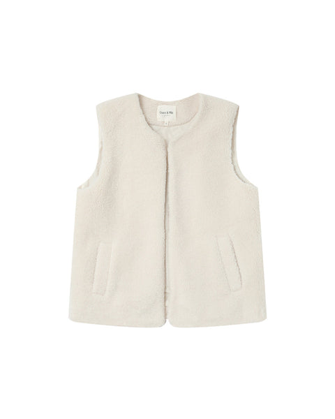 Grace & Mila Sinatra Ecru sleeveless jacket