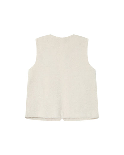 Grace & Mila Sinatra Ecru sleeveless jacket