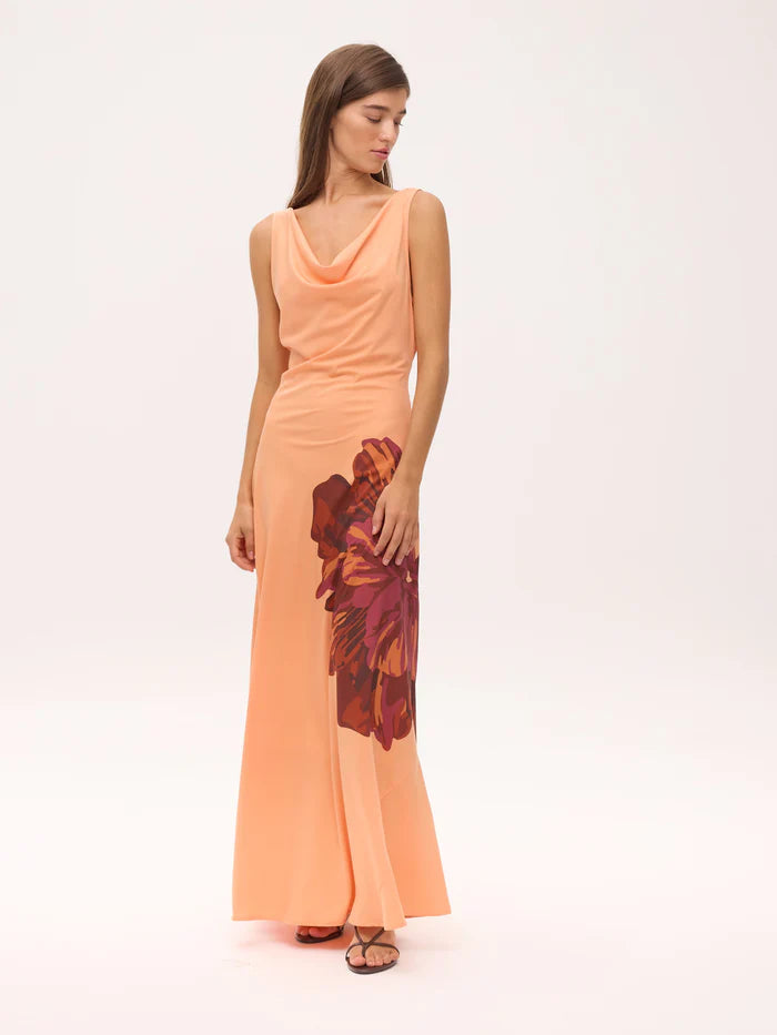 MIOH Marcia maxi. Waterfall neckline dress
