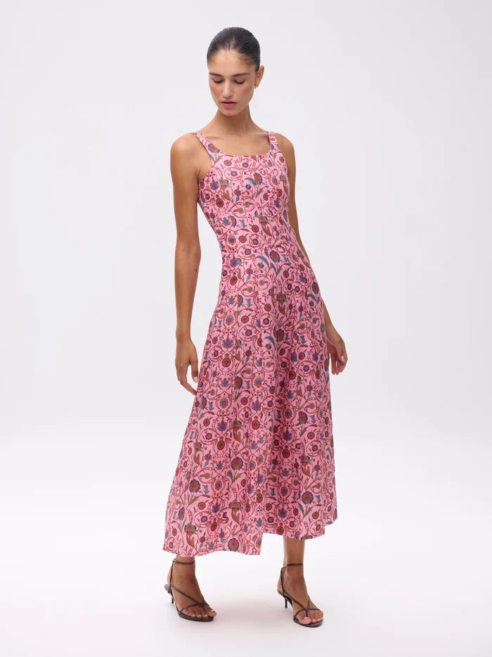 MIOH Othello Floral pink. Midi Dress