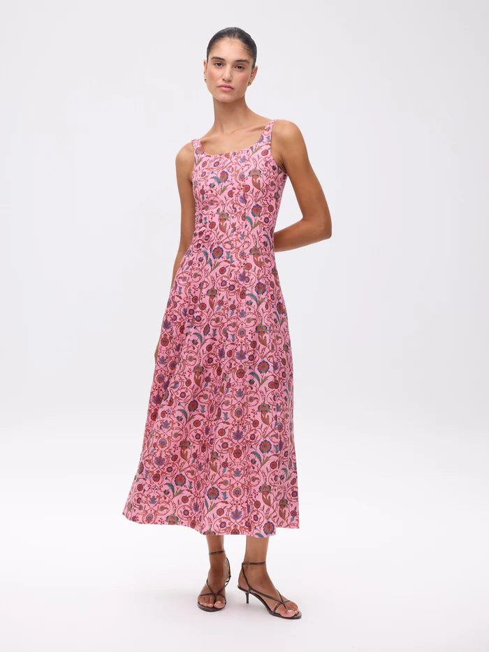 MIOH Othello Floral pink. Midi Dress