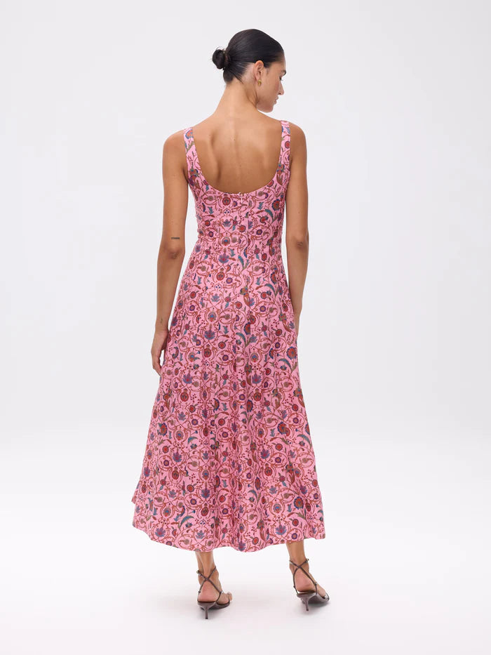 MIOH Othello Floral pink. Midi Dress