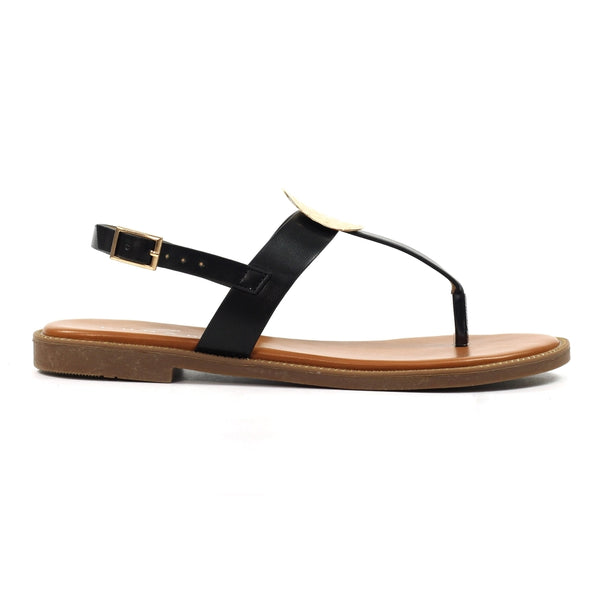 Lunar Gina Pascal Black Toe Post Sandal