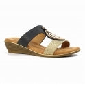 Lunar Porto wedge  sandal  Black