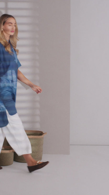 NAYA NPA26278 Semi circle print long shirt