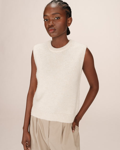 Grace & Mila Say ecru sleeveless sweater