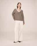 Grace & Mila Salvador   Taupe 3/4 sleeve jumper