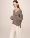 Grace & Mila Salvador   Taupe 3/4 sleeve jumper