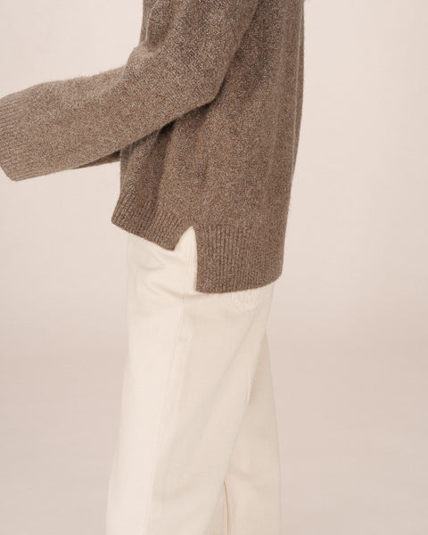 Grace & Mila Salvador   Taupe 3/4 sleeve jumper