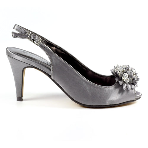 Lunar Sabrina  corsage sling-back Dark grey