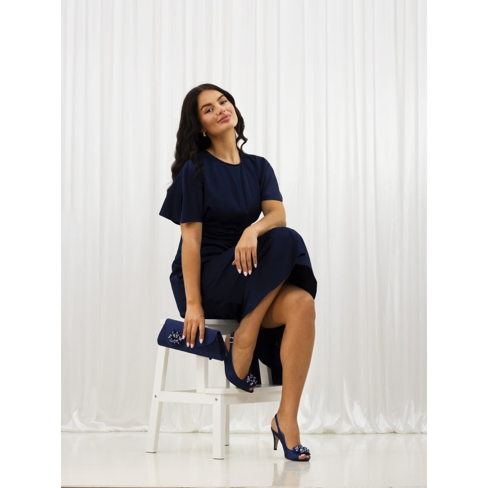 Lunar Sabrina  corsage sling-back navy