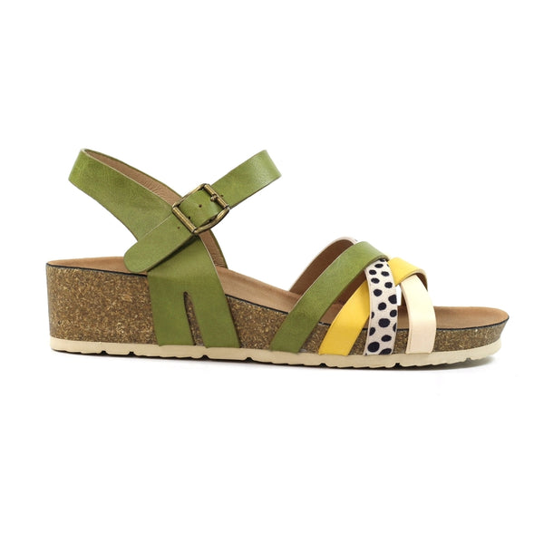 Lunar Selina Pascal Green Wedge Sandal