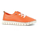 Lunar St Austell leather plimsole Orange