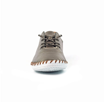 ST IVES LEATHER PLIMSOLE DARK GOLD