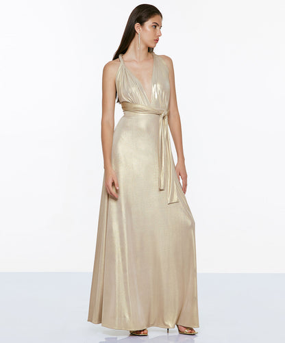 ACCESS 3306 long gold dress