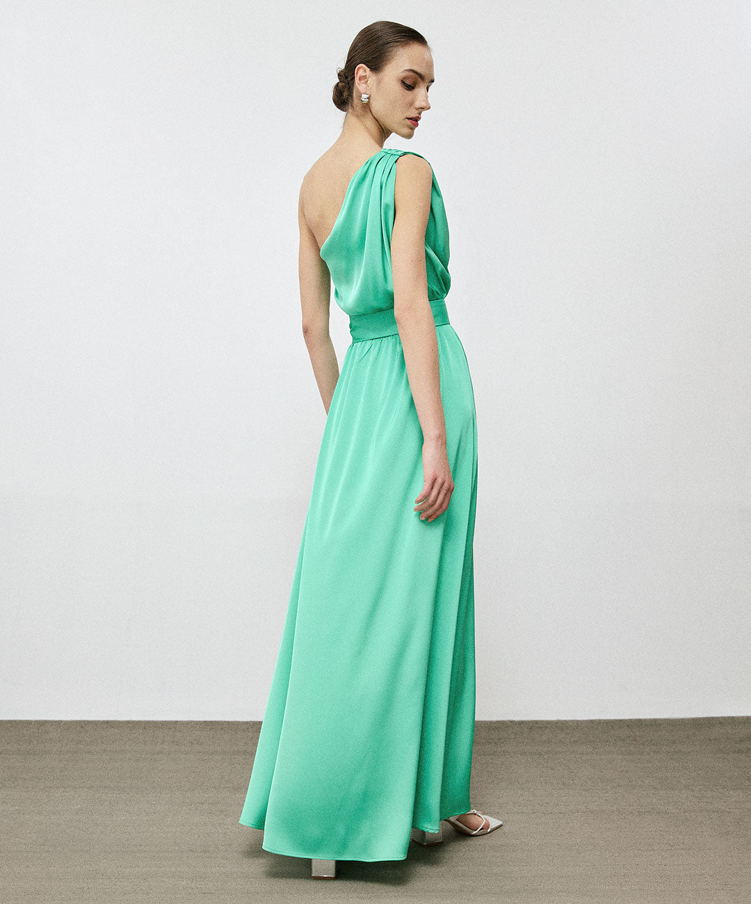 Access Fashion 3352 one shoulder maxi Blue