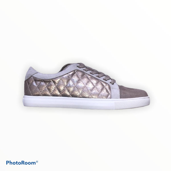 Vanessa Wu Pleated Rose Gold Trainer