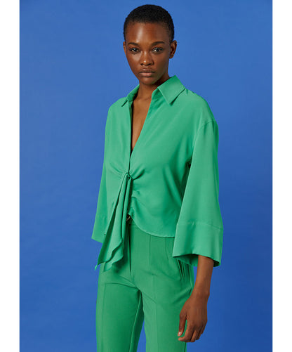 Access blouse with front pleats 2128-344