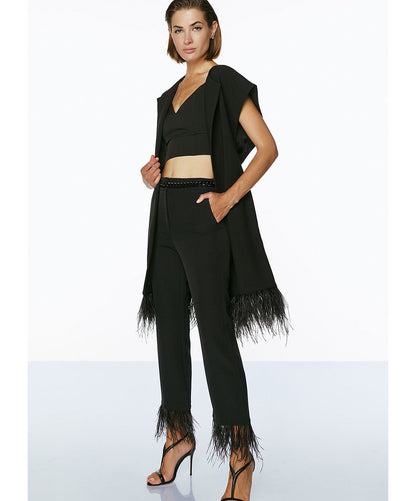 Access waistcoat with feathers 9003-345